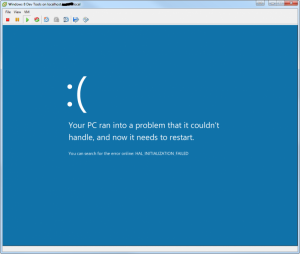 Windows 8 HAL_INITIALIZATION_FAILED